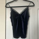 ZARA  | Velvet Lace Cami Top Small Navy Black Photo 1