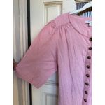 Madewell  Pink Linen Puff Sleeve Tassel Tie Jumpsuit‎ Size XL Photo 8