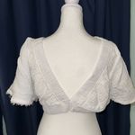 Aerie  Pool-to-Party Flutter Sleeve Tshirt Haute White NWOT Medium Photo 1