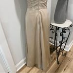 Vintage Jim Hjelm Champaign Long Satin and Lace Occasions Dress Gown Wedding Tan Size 6 Photo 4