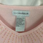Sag Harbor  Sequins Ice Pink V Neck Sweater Size Large Photo 2