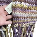 Free People NWT Women’s All Mine Neutral and Lilac Fringed Scarf Photo 4