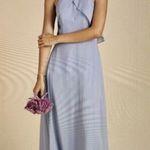 Birdy Grey Jules Chiffon Maxi Formal Bridesmaid Prom Dress Dusty Blue Size L Photo 0