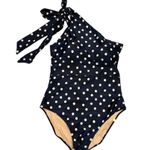 Summersalt Bow Shoulder Sidestroke One Piece Swimsuit Polkadot Navy, Sz 12 Photo 4