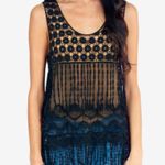 Tobi black fringe crochet tank top Photo 1