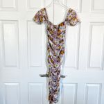 Pretty Little Thing  Nude Floral Print Drape Bardot Midi Dress Photo 2