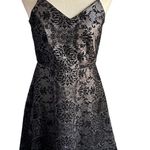 Maurice's Black Floral Velvet Flecked Formal Mini Dress Women’s Size XS Photo 1