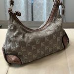Liz Claiborne baguette shoulder purse with monogrammed pattern crescent shape Photo 2