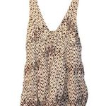 Urban Outfitters Size Small S Short Dress Brown Cream White Trendy Flowy Boho Photo 0