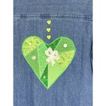 Classic Elements Womens Medium 10-12 Jean Top Green Accents St. Pattys Heart Vtg Photo 9