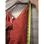Azazie Paprika A line Pleated Chiffon Long Dress Farren Bridesmaid Formal Orange Size 6 Photo 11