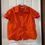 Cato Orange Button Snap Short Sleeve Blouse 18/20W Photo 0