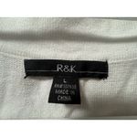 R & K  Cream Short Sleeve Open Front‎ Knit Cropped Cardigan Sweater Shrug Large Photo 4