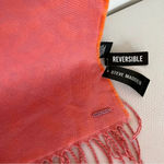 Steve Madden Reversible Leopard Print Scarf Orange Pink With Fringe Photo 8