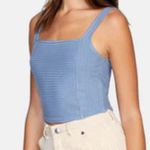 RVCA Womens Tank Top Fine Line Ribbed Top — Blue Slate — Large — NWT Photo 4