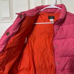 J.Crew VTG  Puffer down Vest Bright Pink Orange Reversible Quilted Zip Snap M Photo 4