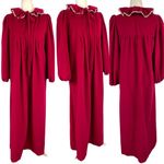 Oscar de la Renta Vintage 80s Fleece Rococo Robe Lace Trim Balloon Sleeves Small Photo 14