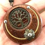 Wood tree of life pendant necklace on cord Photo 9