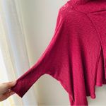 Free People Pullover Oversized Open Back Cowl Neck Sweater Red Sz Small Photo 4