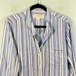 Cloth & Stone Blue Striped Linen Blend Long Sleeve Coastal Shirt Dress Size L Photo 1