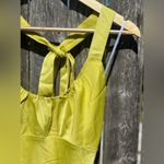 Lulus Certainly Glorious Chartreuse Satin Backless Midi Slip Dress NWT Photo 8