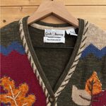 Croft & Barrow Vintage  Medium Fall Leaf Themed Embroidered Button Vest Photo 1