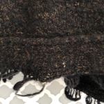 Free People  Irresistible Fringe black‎ brown wool sweater women’s size M Photo 3