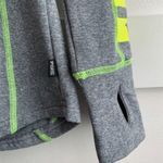 PINK - Victoria's Secret Victoria's Secret Pink Gray & Neon Yellow Athletic Hoodie Photo 4