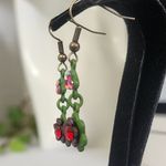 Bohemian Garden Floral Ornate Necklace with Earrings Set Pink Photo 6