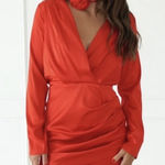 Red satin mini dress Photo 0