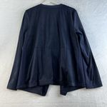 J.Jill  Large Faux Suede Draped Jacket Open Front Pockets Cardigan Navy Blue NEW Photo 12