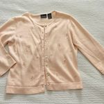 Vintage light pink embroidered floral quarter sleeve cardigan Size XS Photo 0