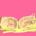 Betsey Johnson  Yellow Lace underwire Bra with Pink Details Photo 3