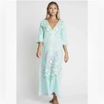 NEW Debbie Katz Taliah Maxi Tunic Dress cover up LARGE SEA Blue Photo 5