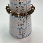 Erimish  boho brown wooden bead gold copper silver tone bracelet Photo 2