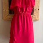 Forever 21 Red Strapless Mini Dress With Flowy Ruffled Bodice Size Medium Photo 0