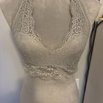 Aerie  Gray Lace Halter Bralette, Sz M Photo 0