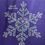 Victoria's Secret Victoria Secret Women's Sleep Gown Violet Blue Studded Snowflake Design, Small Photo 4