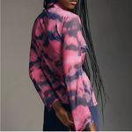 Anthropologie Mesh Sheer Turtleneck Fitted Long Sleeve Top Pink Purple XS Photo 1