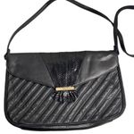 PANTERA Women’s Crossbody‎ Handbag Purse Tote Quilted Black 8X2X12.5 Black Photo 0