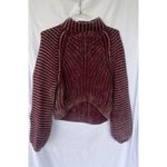 Free People  Sweetheart Mock Neck Sweater Chunky Knit Garnet Grotto Women’s Small Photo 3