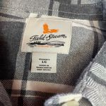 Field & Stream Flannel Button Up Shirt Womens Size Large Gray & White Plaid Photo 9