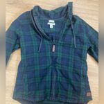L.L. Bean women’s Relaxed Fit Plaid Jacket sz Medium Green Photo 2