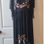 Coco + Jaimeson Women Sz M Black Mesh Dress Tunic Boho Embroidered UNLINED Size M Photo 0