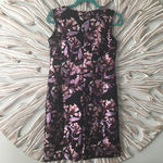 JM Collection  Shift Metallic Floral Sleeveless Dress Size PS Photo 3