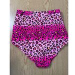 New Women’s Animal Print High Waist Ruched Swimsuit Bikini Bottoms Pink size XXL Photo 2