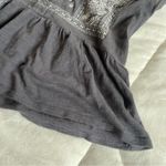 Lucky Brand  Charcoal Embroidered Blouse Photo 5