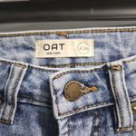 OAT Jeans Womens Size 26 Light Wash Blue High Waisted Frayed‎ Hem Distressed Photo 2