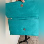 Miztigue Green Crossbody Bag With Linear quilting. Envelope Evening Bag Green Photo 3