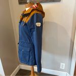 Picture Kate Organic Clothing Blue & Tan Zip Up Jacket w/ Hood Women’s Medium Photo 5